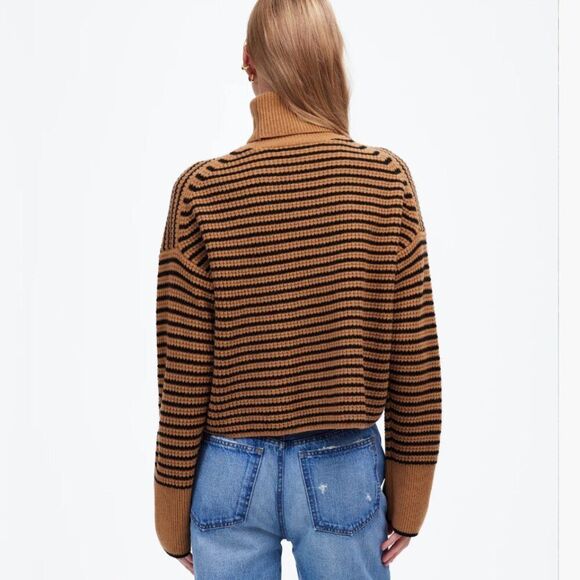 Madewell nt601 Wool Waffle-Knit Turtleneck in Stripe - Picture 4 of 11